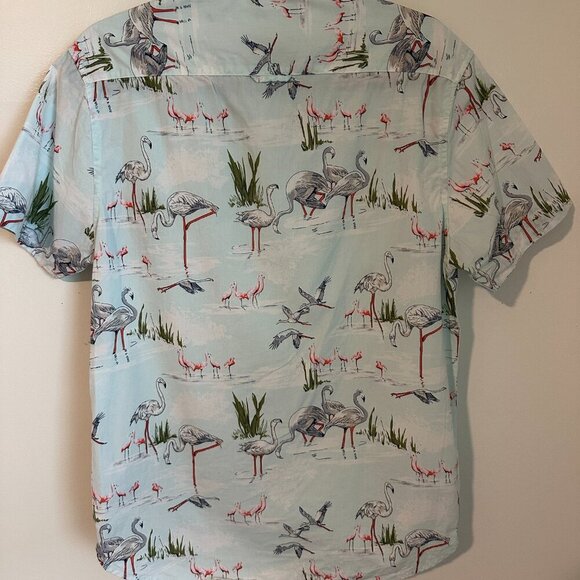 Denim and Flower Ricky Singh Button Down Shirt Flamingo Button Down Sz M - Picture 5 of 6
